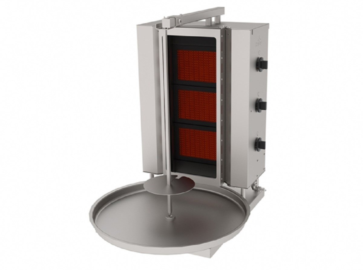 ADGC-3S Döner Ocağı Gazlı Camlı 3 Radyanlı