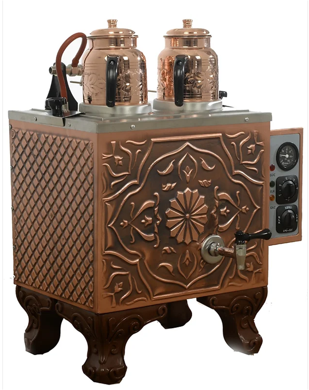 2 Demlikli Bakır Çay Kazanı (Elektrikli)