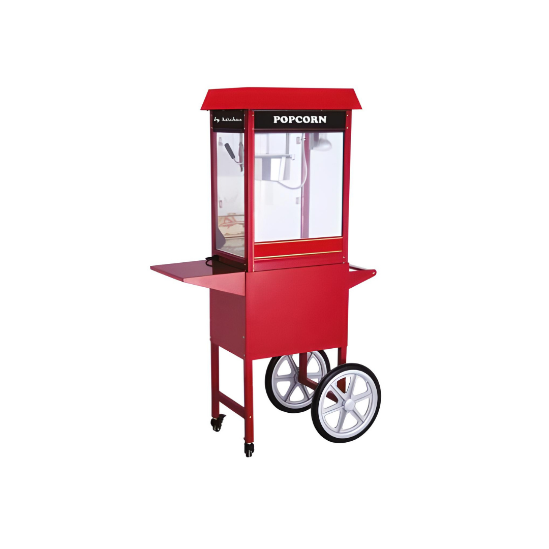 DPM-A - By Kitchen  Arabalı Popcorn Mısır Patlatma Makinesi, Kırmızı