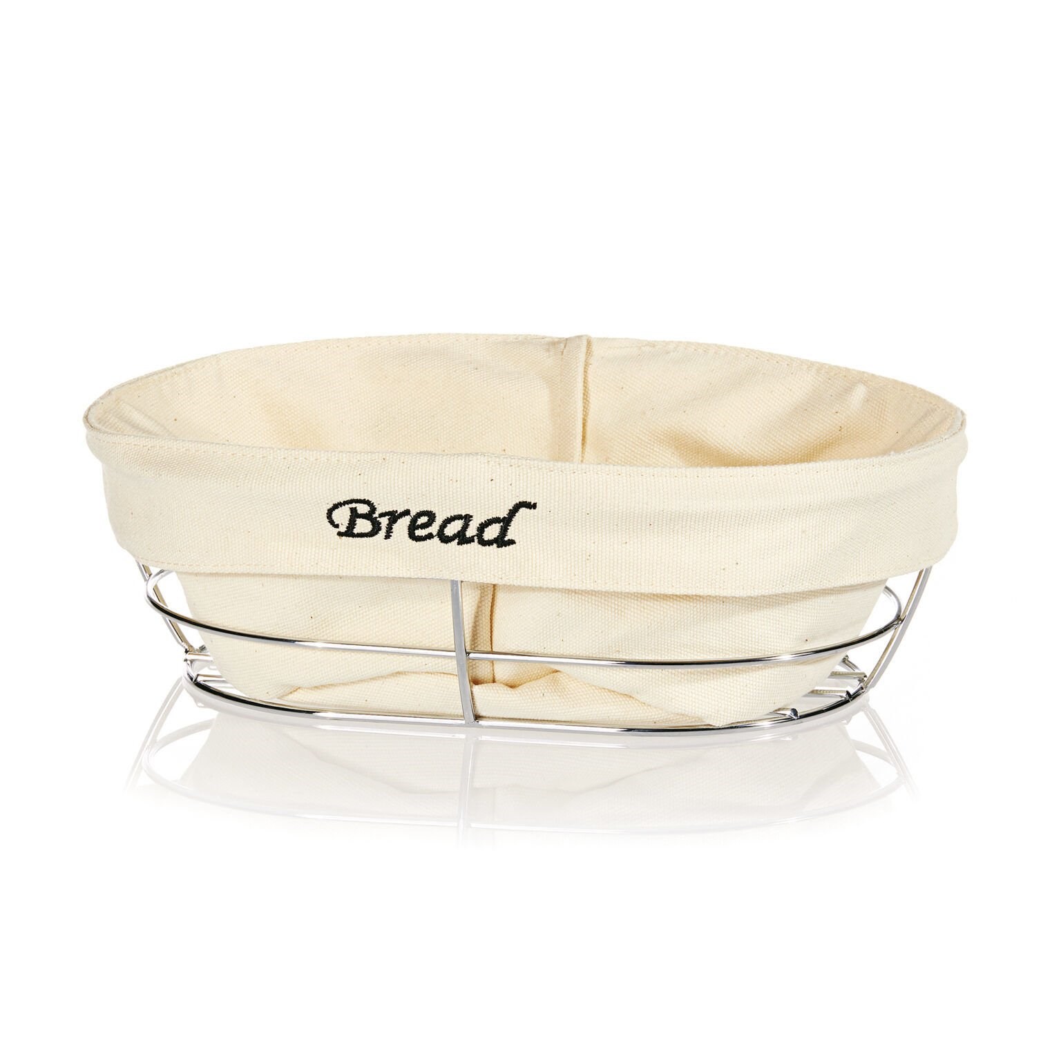 Biradlı Beyaz Bezli Oval Ekmek Sepeti 26x17x6,5 cm-GIDA SERVİS EKİPMANLARI - Demasan
