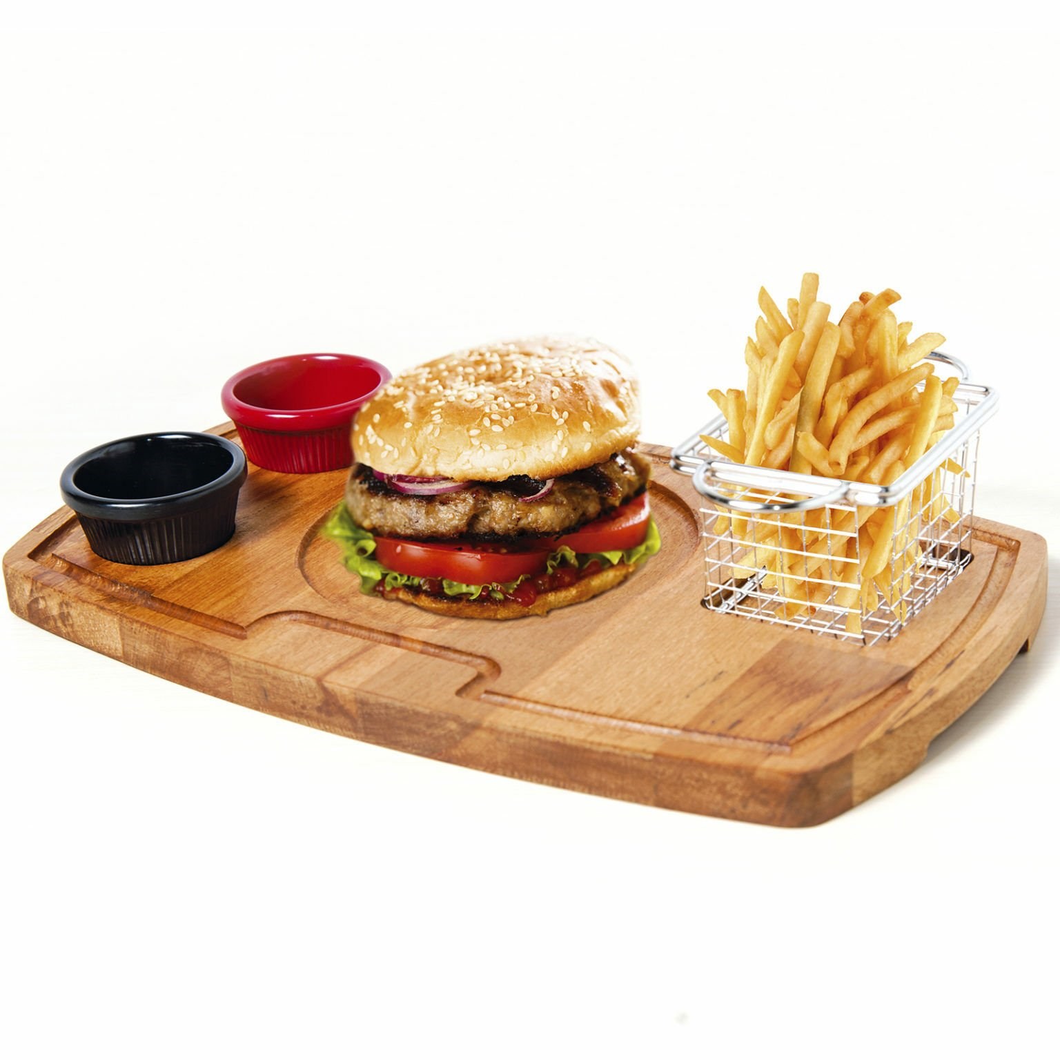 Biradlı Burger Servis Sunum Seti-Sunum Tabakları ve Kaseler - Demasan
