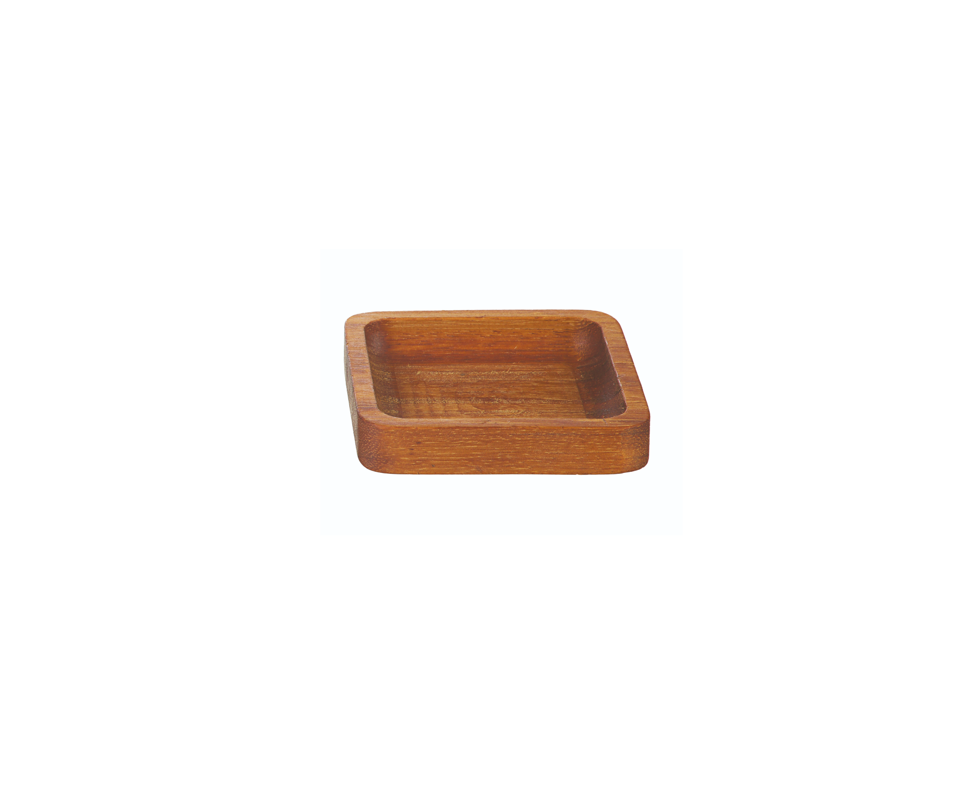 Biradlı Iroko Kare Sosluk-Çerezlik (10x10 cm)-Sunum Tabakları ve Kaseler - Demasan
