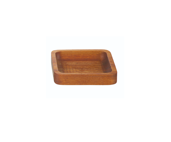 Biradlı Iroko Kare Sosluk-Çerezlik (12x12 cm)-Sunum Tabakları ve Kaseler - Demasan
