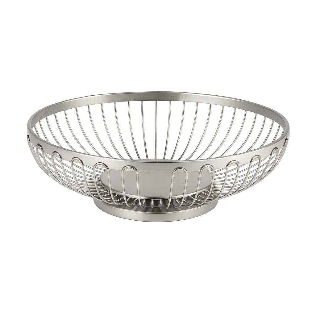 Biradlı Paslanmaz Çelik Oval Ekmek Sepeti (20x15x6.5 cm)-GIDA SERVİS EKİPMANLARI - Demasan
