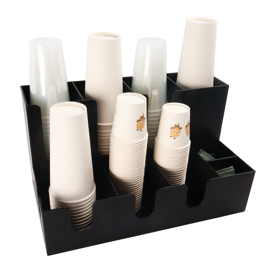 Biradlı Plastik Karton Bardak Standı & Organizatör (42x24x23)-Sunum Standları ve Yükselticiler - Demasan
