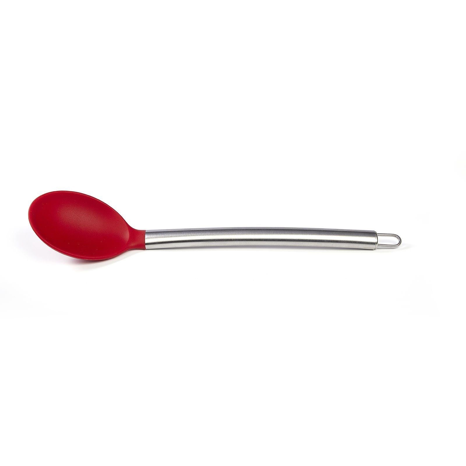 Biradlı Silikon Kaşık Kırmızı-siyah 35 cm-SPATULA VE PASTA PALETLERİ - Demasan
