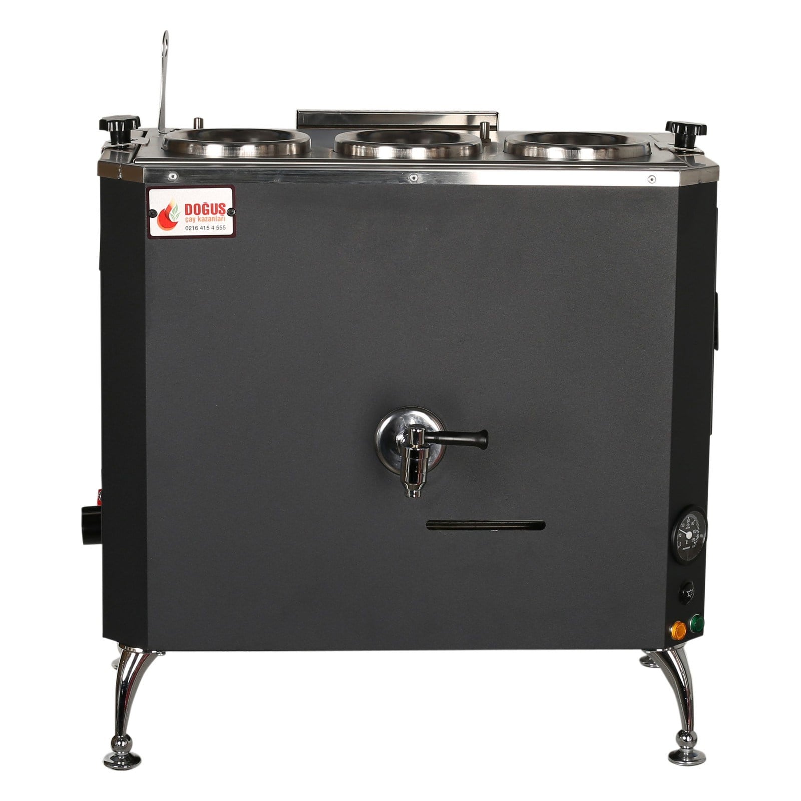 Doğuş Promax 3 Demlikli Çay Kazanı, Dekoratif, Doğalgaz/LPG ve Elektrikli (DİPX3)-ÇAY MAKİNELERİ VE ÇAY KAZANLARI - Demasan
