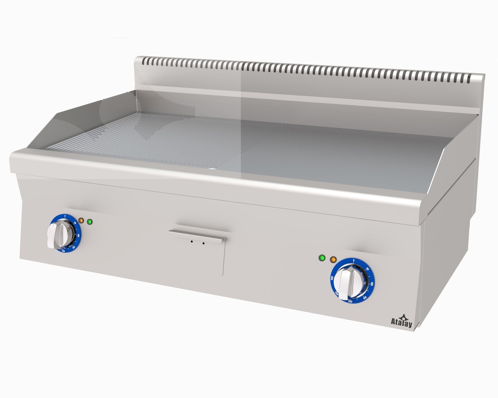E AEI-1060/ND - Atalay Elektrikli Pleyt Izgara Nervürlü + Düz 1000x600-ELEKTRİKLİ PLEYT IZGARALAR - Demasan
