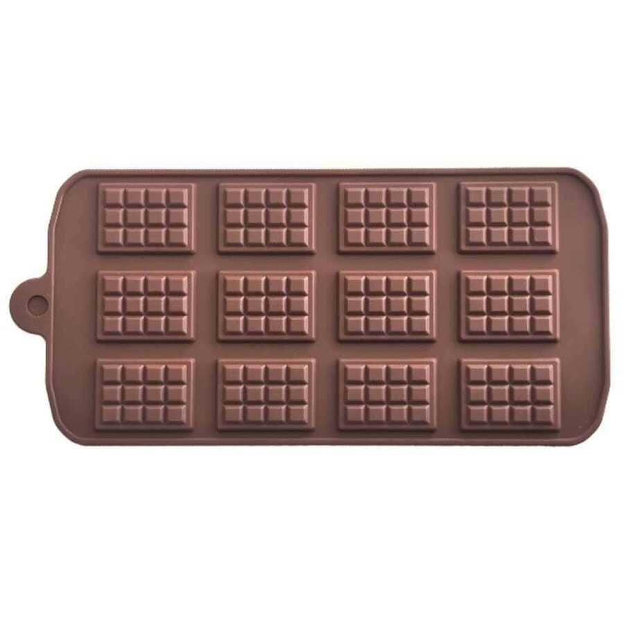 Epinox Çikolata Kalıbı - Silikon - Mini Tablet (MNT-12)-Pasta ve Baklava Kalıpları - Demasan

