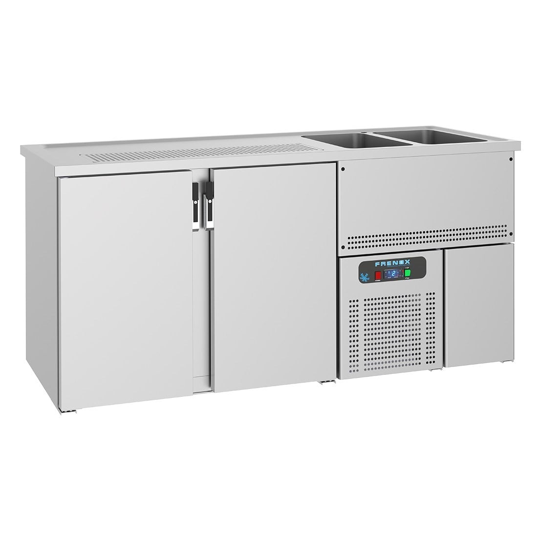 Frenox BBN2-2E-R-R290 Çift Evyeli Bira Fıçı Soğutucu Buzdolabı, 430 Kalite-BACKBAR ÜNİTELERİ - Demasan
