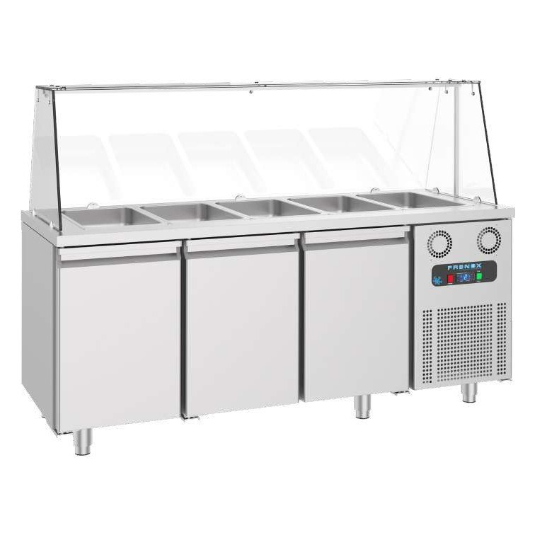 Frenox CGN3-SGC-R290 Camlı Servis Tipi Tezgah Buzdolabı, 304 Kalite-TEZGAH TİPİ BUZDOLAPLARI - Demasan
