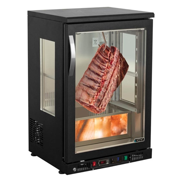 Frenox SY150-G-HM-R290 Tuz Panelli Dry Age Et Olgunlaştırma Dolabı, Cam Kapılı, 103 Lt-DRY AGED ET ESKİTME DOLAPLARI - Demasan
