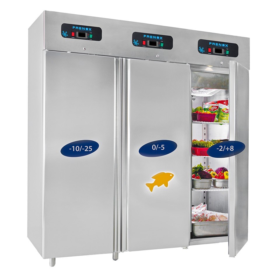 Frenox VN21-R290 Üç Kapılı Kombinasyon Soğutmalı Dik Tip Dolap, 2100 Lt, 304 Kalite-DEPO TİPİ BUZDOLAPLARI - Demasan
