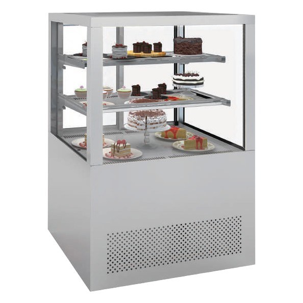 Frenox VTN90-G-SS Paslanmaz Gövdeli Vitrin Buzdolabı, Cam Kapılı, 300 Lt-PASTA TEŞHİR DOLAPLARI - Demasan
