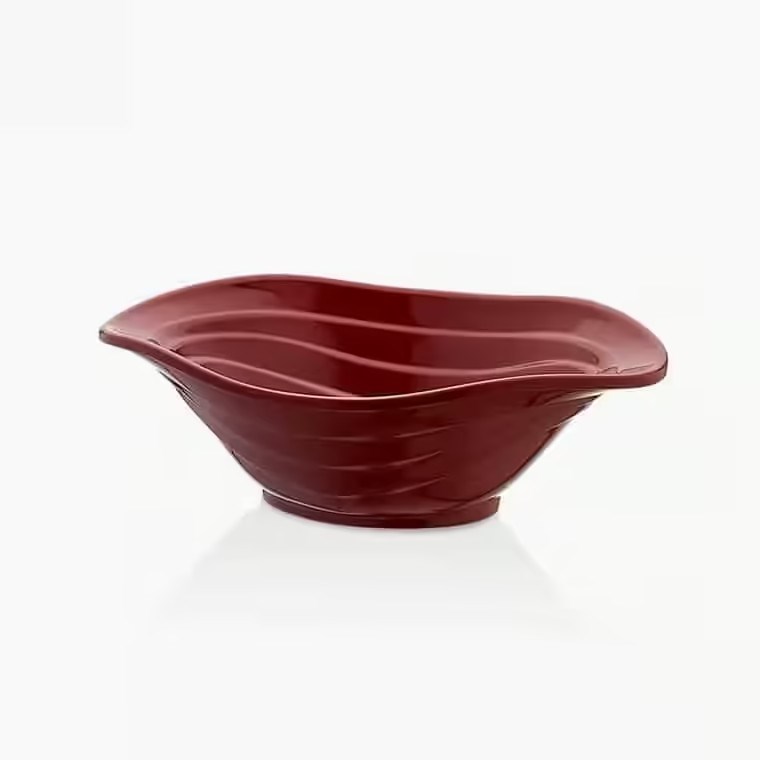 Gastro Boutique Bicolor Duet Kase 23x16 cm 700 ml - Krem Beyaz - Kırmızı-Kırılmaz Kaseler - Demasan
