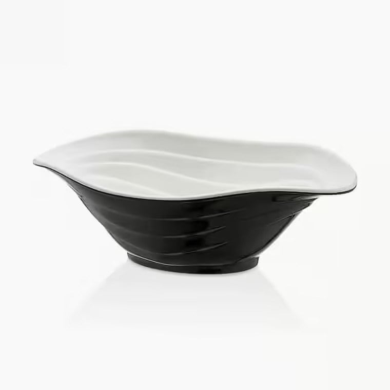 Gastro Boutique Bicolor Duet Kase 33x23 cm 2.000 ml - Krem Beyaz - Siyah-Kırılmaz Kaseler - Demasan

