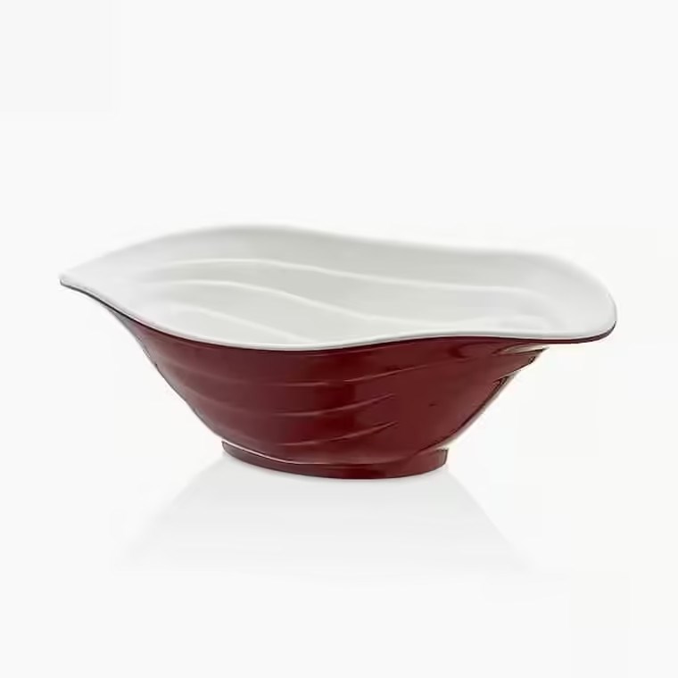 Gastro Boutique Bicolor Duet Kase 33x23 cm 2.000 ml - Krem Beyaz - Kırmızı-Kırılmaz Kaseler - Demasan
