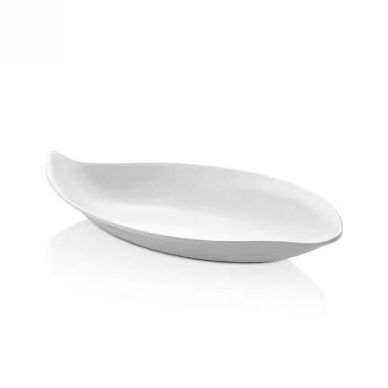 Gastro Boutique Leaf Platter 38x20 - Krem Beyaz-Sunum Tabakları ve Kaseler - Demasan
