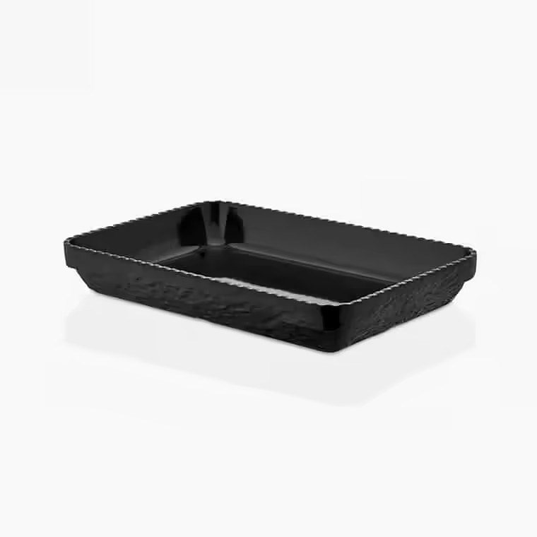 Gastro Boutique Olie Dikdörtgen Platter 35,6x24 cm - Siyah-Sunum Tabakları ve Kaseler - Demasan
