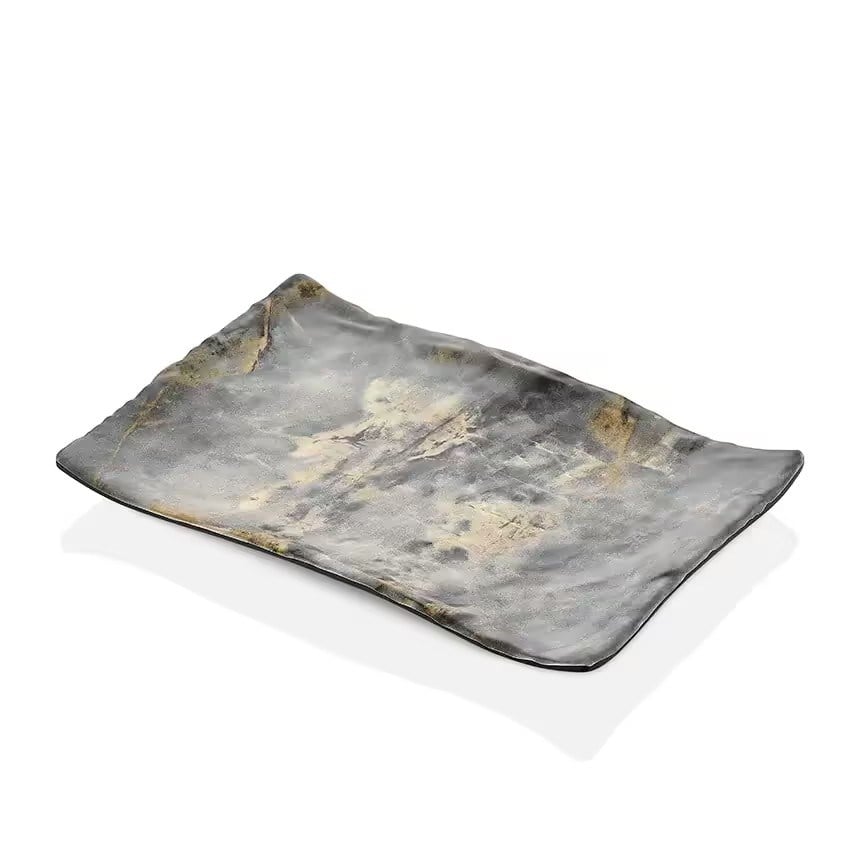 Gastro Boutique Royal Marble Terra Dikdörtgen Tabak 34,1x23,6 cm-Kırılmaz Tabaklar - Demasan
