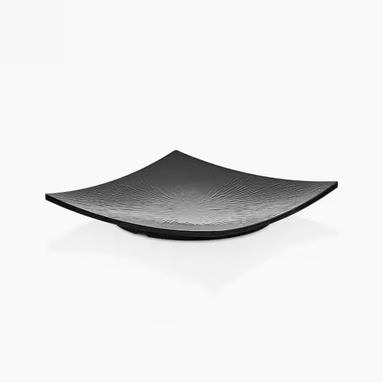 Gastro Boutique Saku Platter Yağmur Yüzey 22x22 cm - Siyah-Sunum Tabakları ve Kaseler - Demasan
