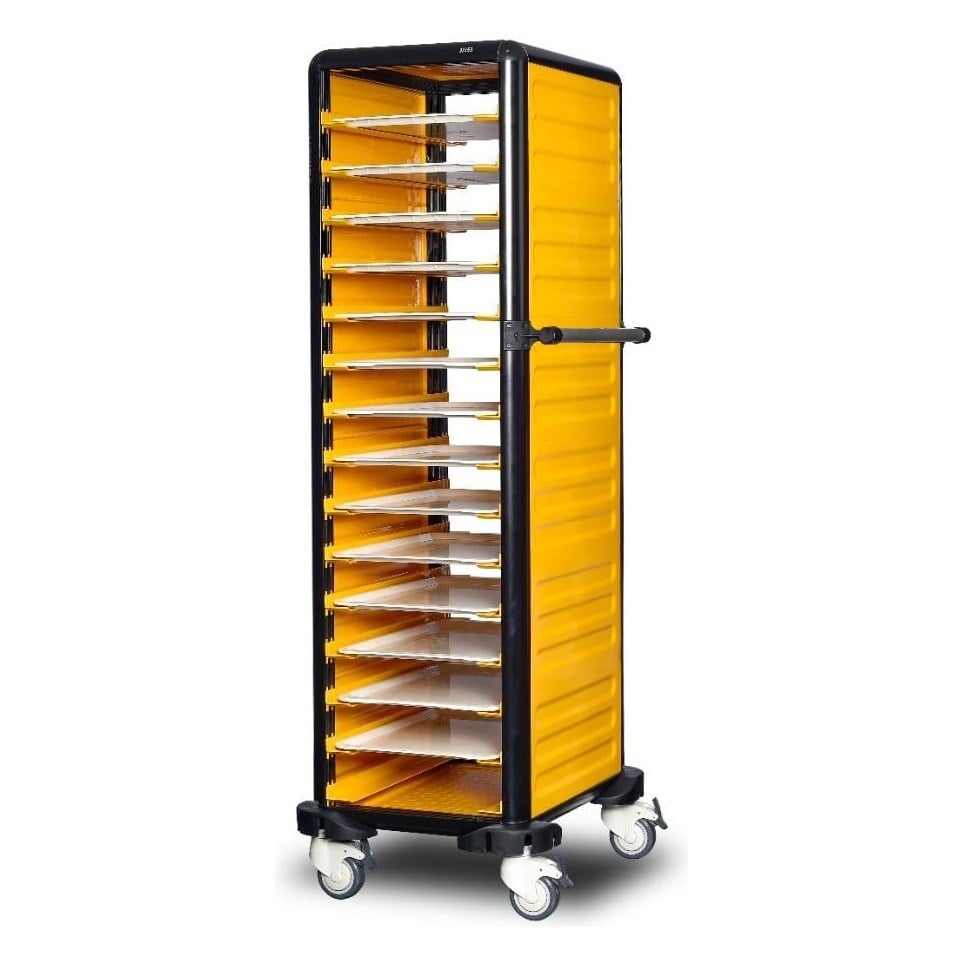 Gastrolley Tekli Self Servis Arabası 150, 2 Yanı Kapalı, 59x71x174 cm-TEPSİ TAŞIMA ARABALARI - Demasan
