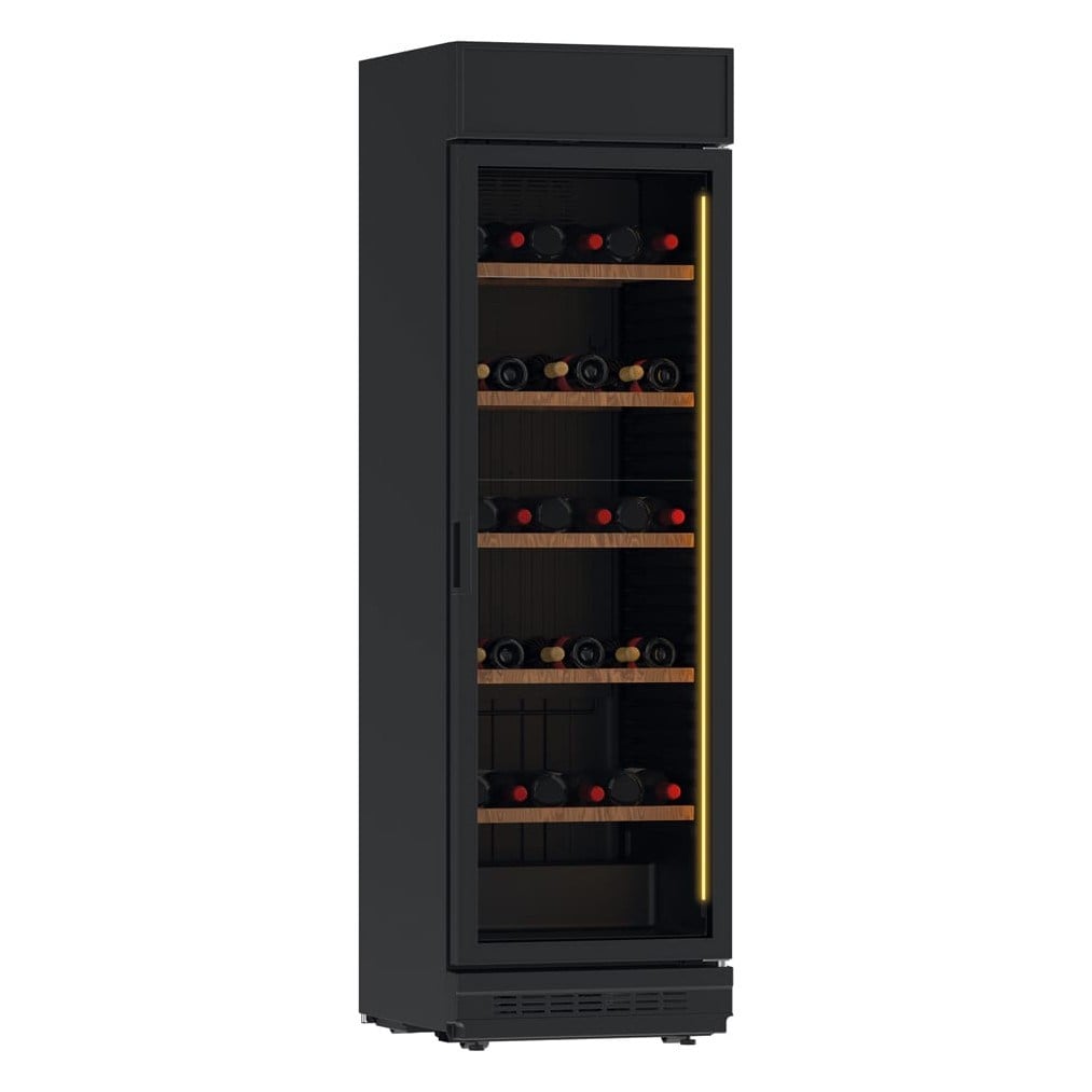 Green Cooler 375 EC Wine Tek Cam Kapılı Şarap Soğutucu, Ahşap Raflı, 345 Lt-ŞARAP DOLAPLARI - Demasan
