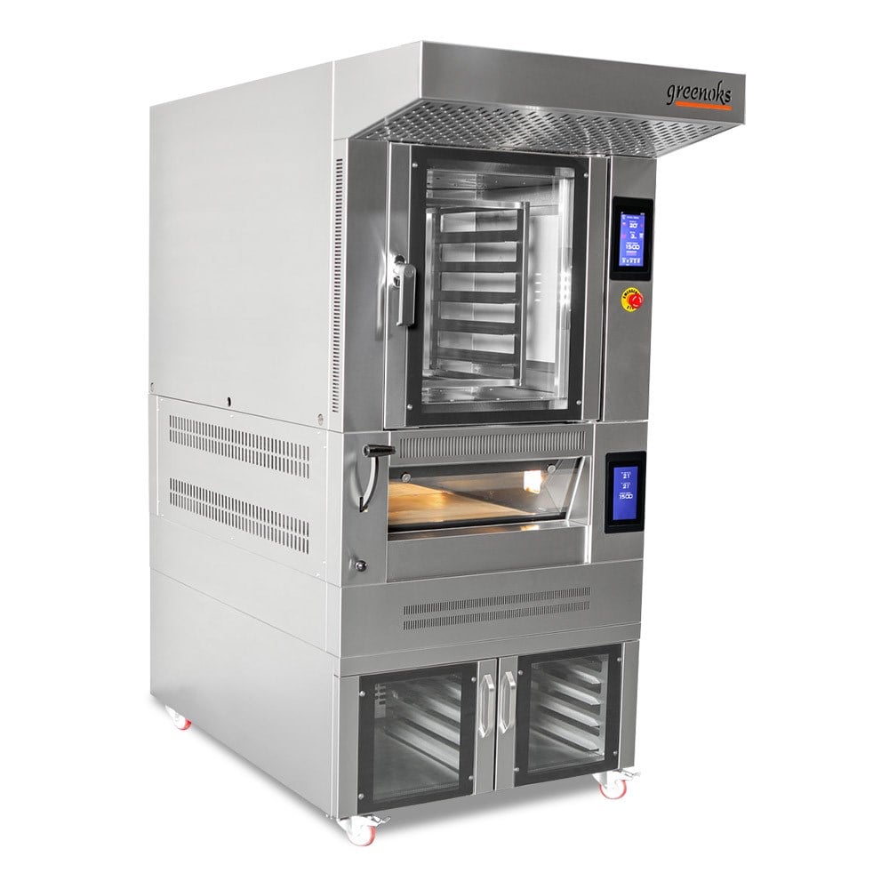 Greenoks GKF-ED5-COMB Konveksiyonel Taş Tabanlı Döner Fırın, 5 Tepsi Kapasiteli, Mayalama Dolaplı, Elektrikli-Convection Oven - Demasan
