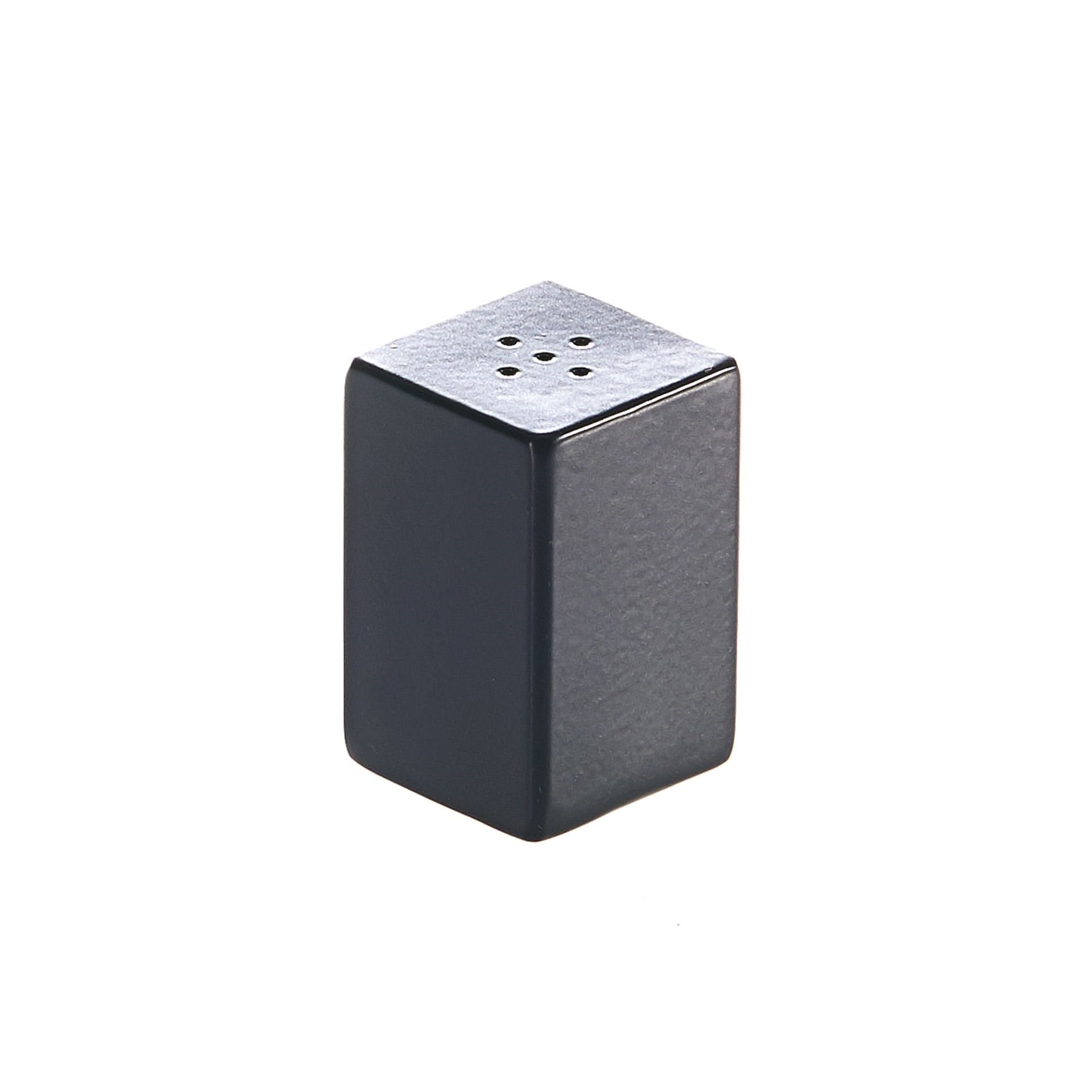 Groovy Kare Bodur Tuzluk Siyah Çap 4x4x6 cm (Tuzluk Tıpası Plastiktir)-Sosluk, Reçellik ve Şişeler - Demasan
