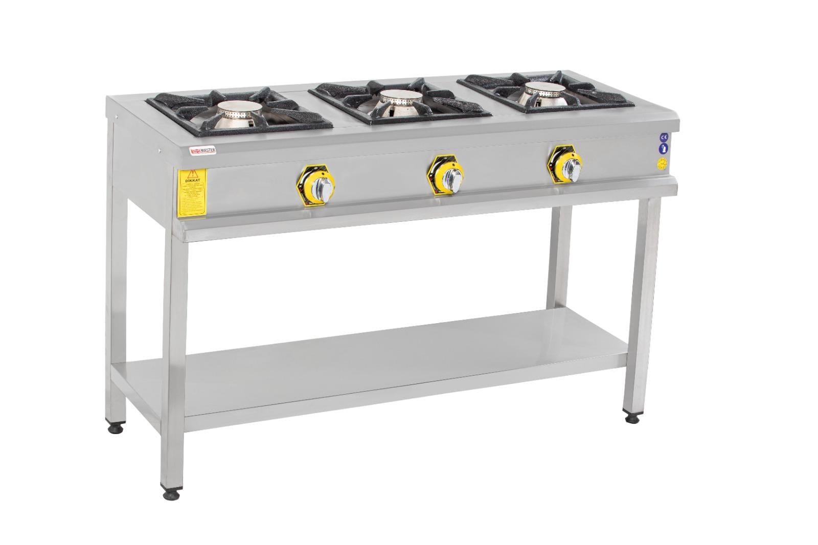 Inoxmaster 3'lü Lokanta Ocağı Uzun Ayak (Doğalgaz & LPG Uyumlu) LOKANTACI OCAKLARI
