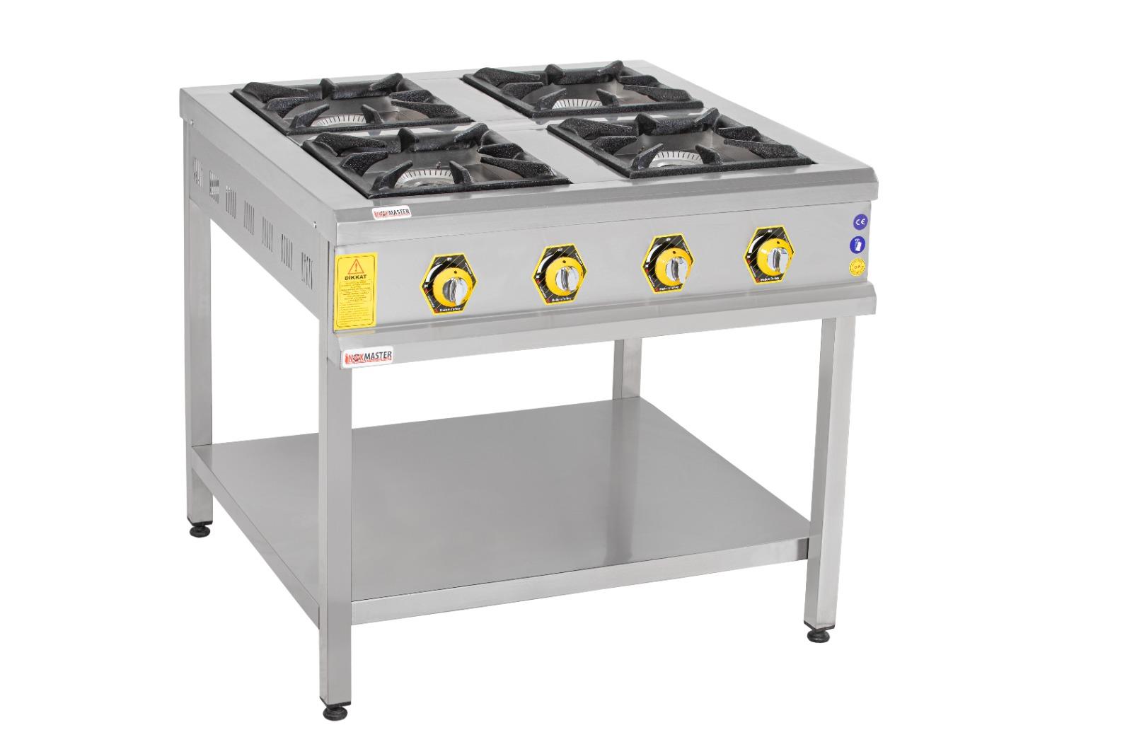 Inoxmaster 4'lü Lokanta Ocağı Uzun Ayak (Doğalgaz & LPG Uyumlu) LOKANTACI OCAKLARI
