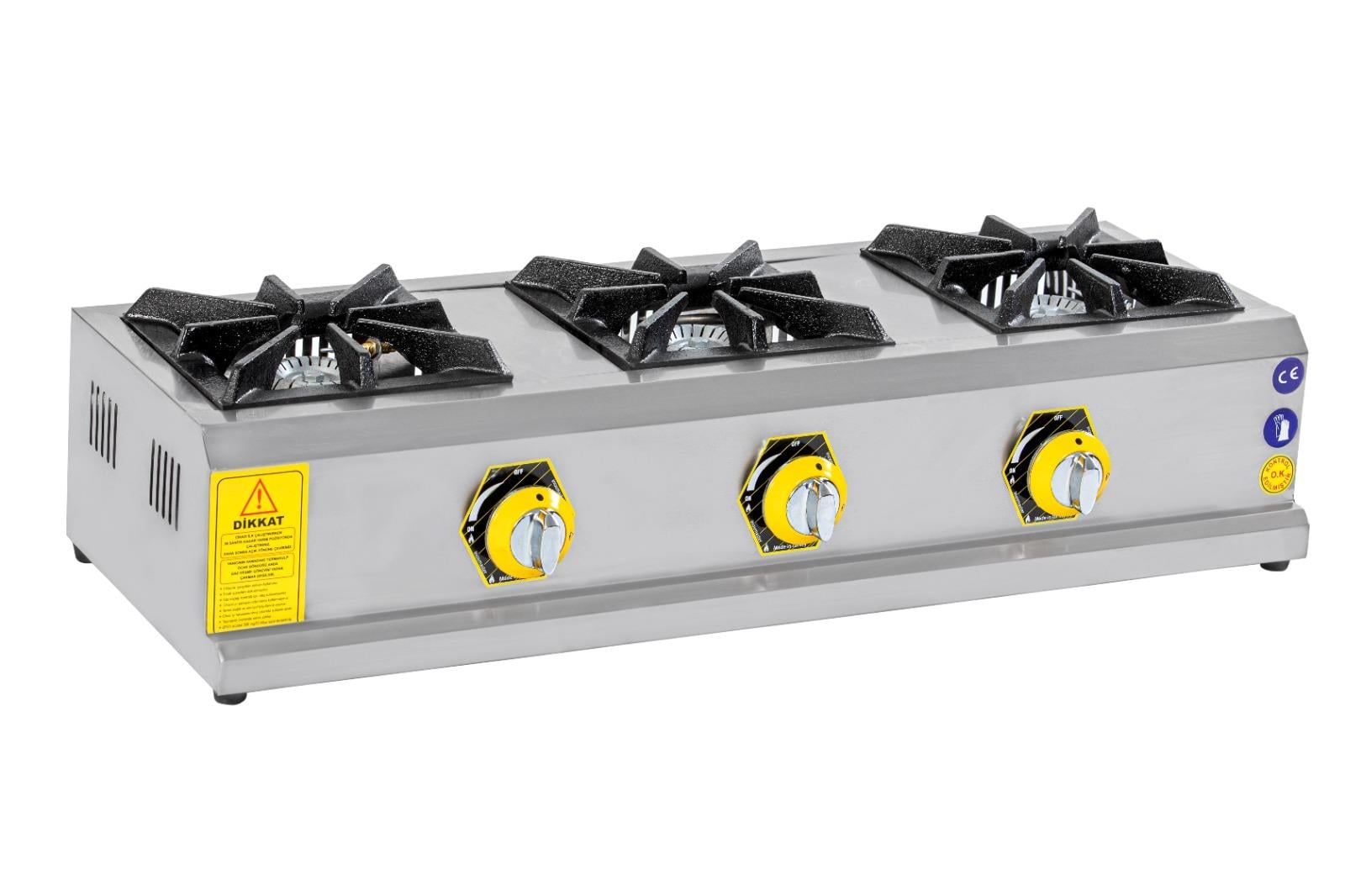 Inoxmaster Profesyonel 3 Brülörlü Mini Ocak - Gazlı/LPG Uyumlu (İMR-MNOG-3) LOKANTACI OCAKLARI
