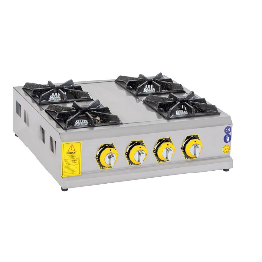 Inoxmaster Profesyonel 4 Brülörlü Kare Mini Ocak - Gazlı/LPG (İMR-MNOG-4)