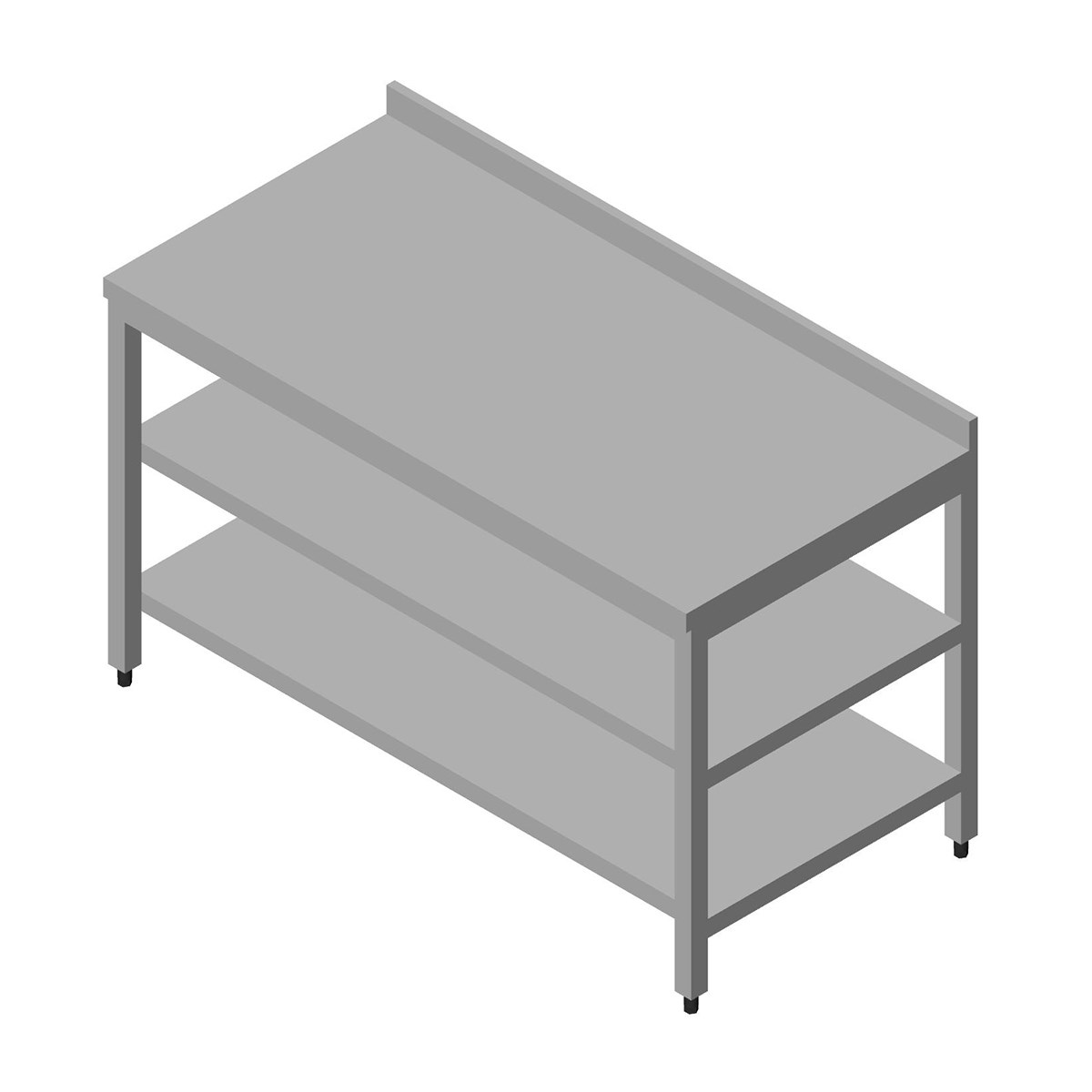 Öztiryakiler Çalışma Tezgah Ara Raflı Sırtlı Demonte 120x70-Standard Work Table - Demasan
