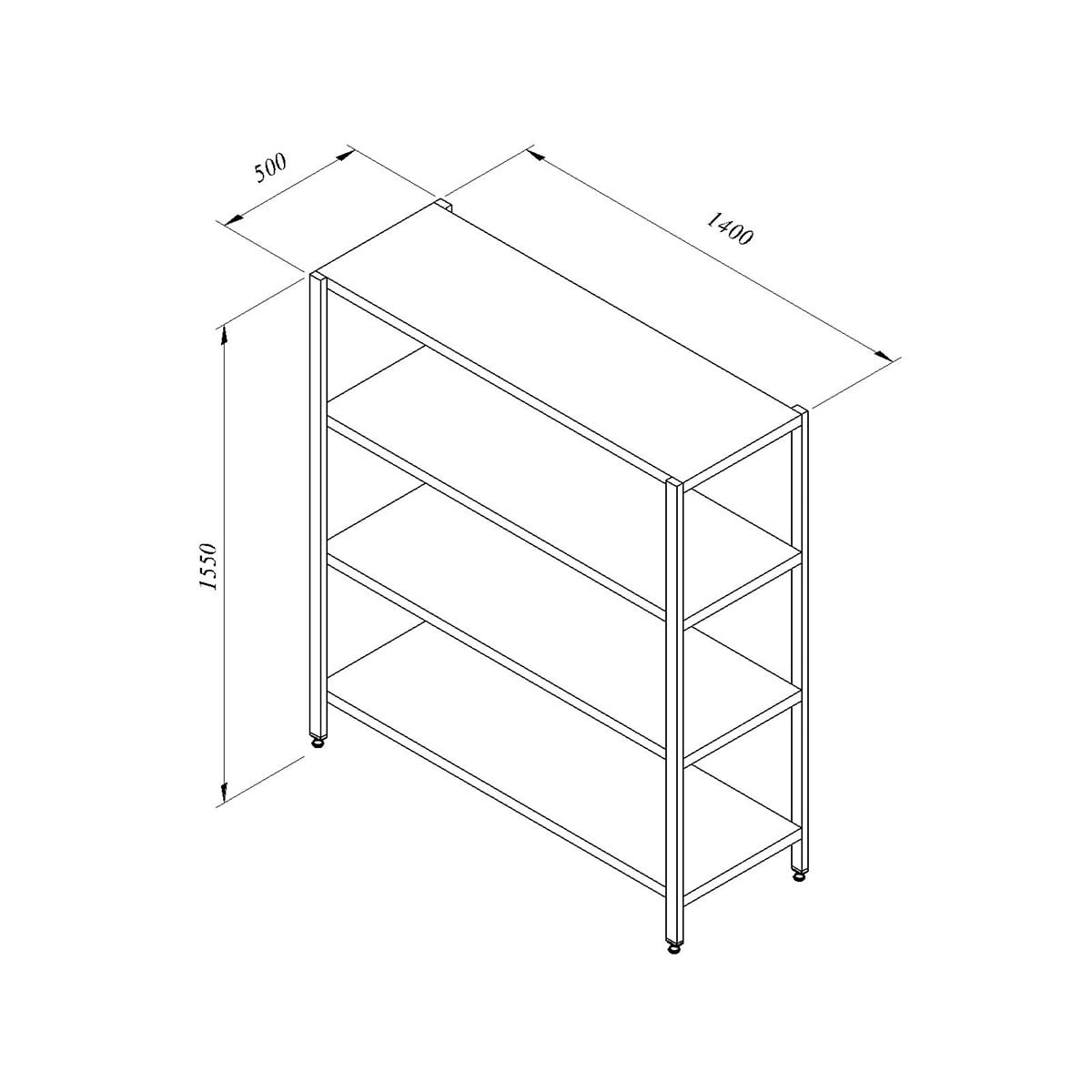 Öztiryakiler İstif Rafı 4 Düz Tablalı 140x50-İSTİF RAFLARI - Demasan
