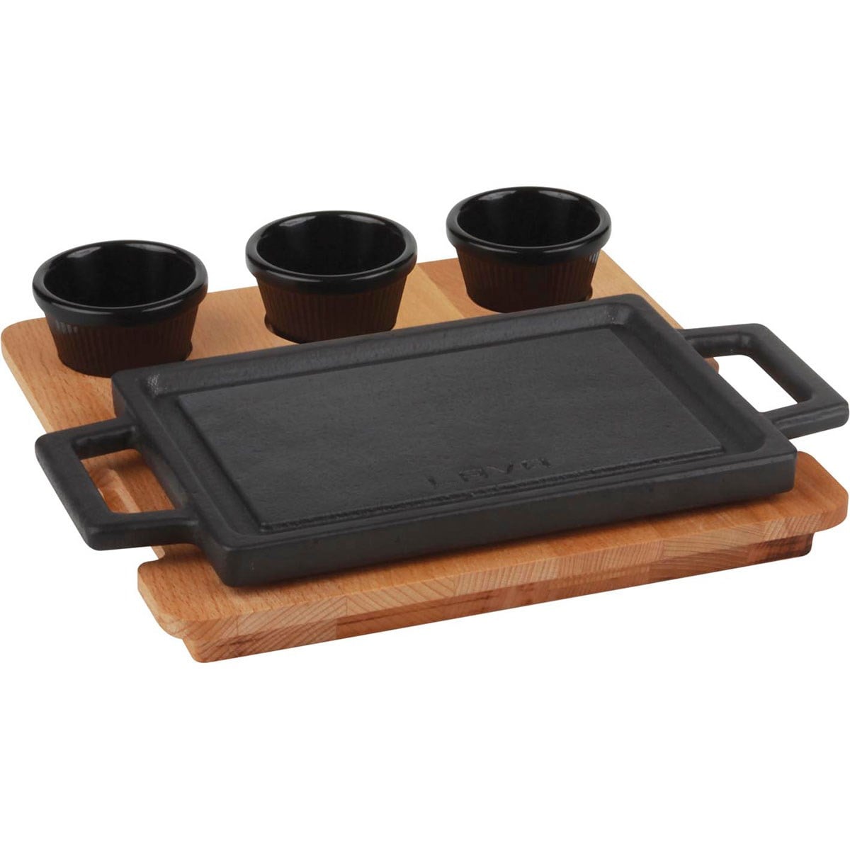 Öztiryakiler Lava Dikdörtgen Hot Plate, Ahşap altlıklı. Ölçü 22x15cm. (Bu ürüne sos kapları dahil değildir) Lv Eco Hp 2215 T13 K4-2-TENCERELER - Demasan
