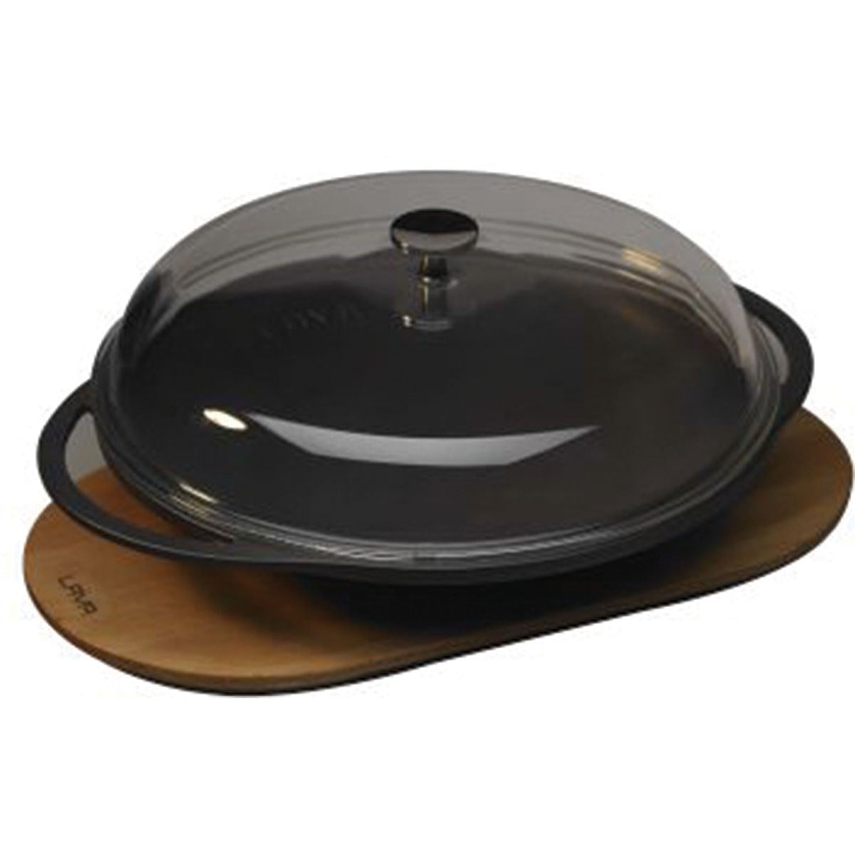 Öztiryakiler Lava Sac Kavurma Tavası, Metal Kulplu, Cam Kapaklı ve Ahşap altlıklı. Çap(Ø)28cm. Lv Eco Sk 28 T7 K3-TENCERELER - Demasan
