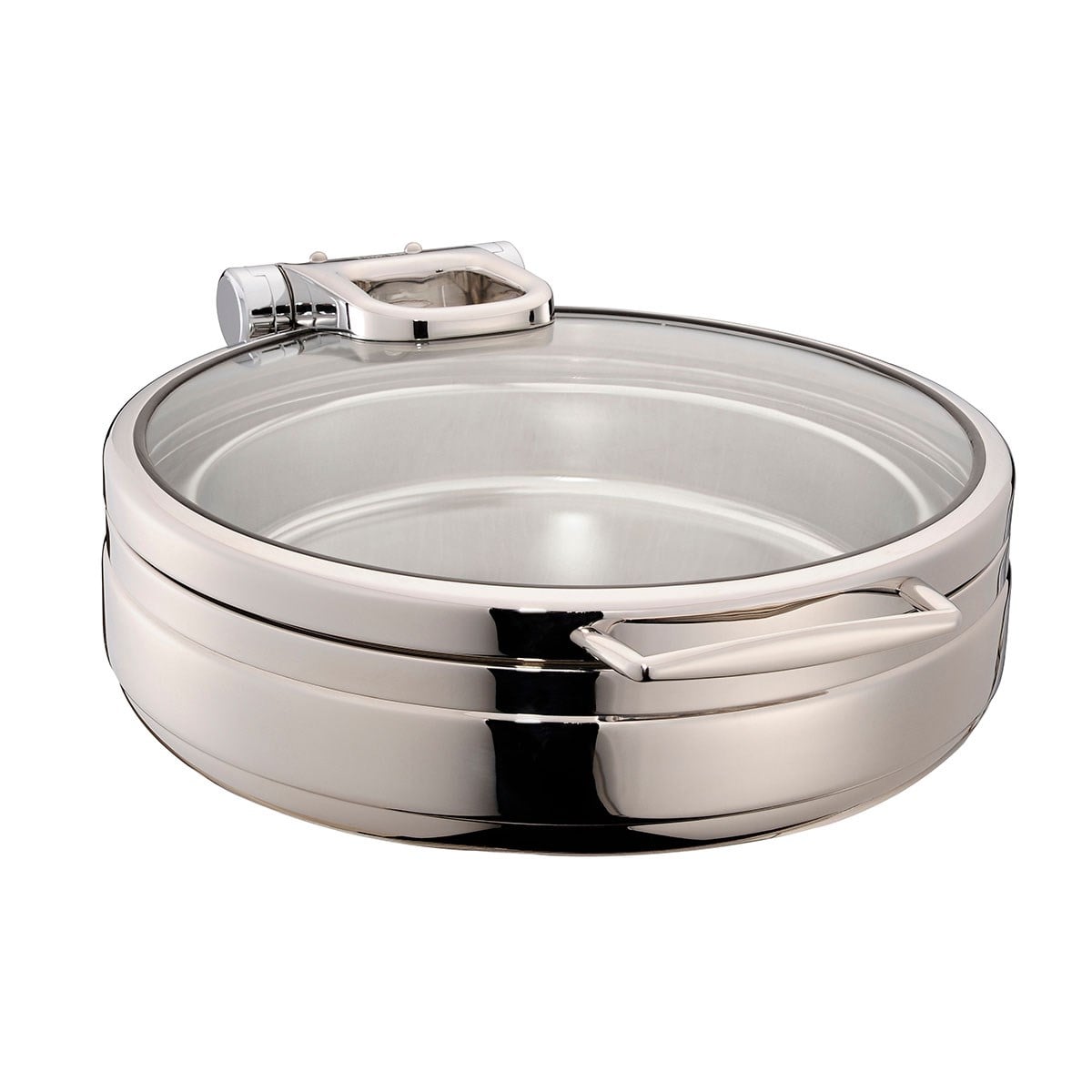 Öztiryakiler Lux Chafing Dish Hidrolik Cam Kapak Yuvarlak 4L 1/2 GN-Chafing Dish ve Açık Büfe Üniteleri - Demasan
