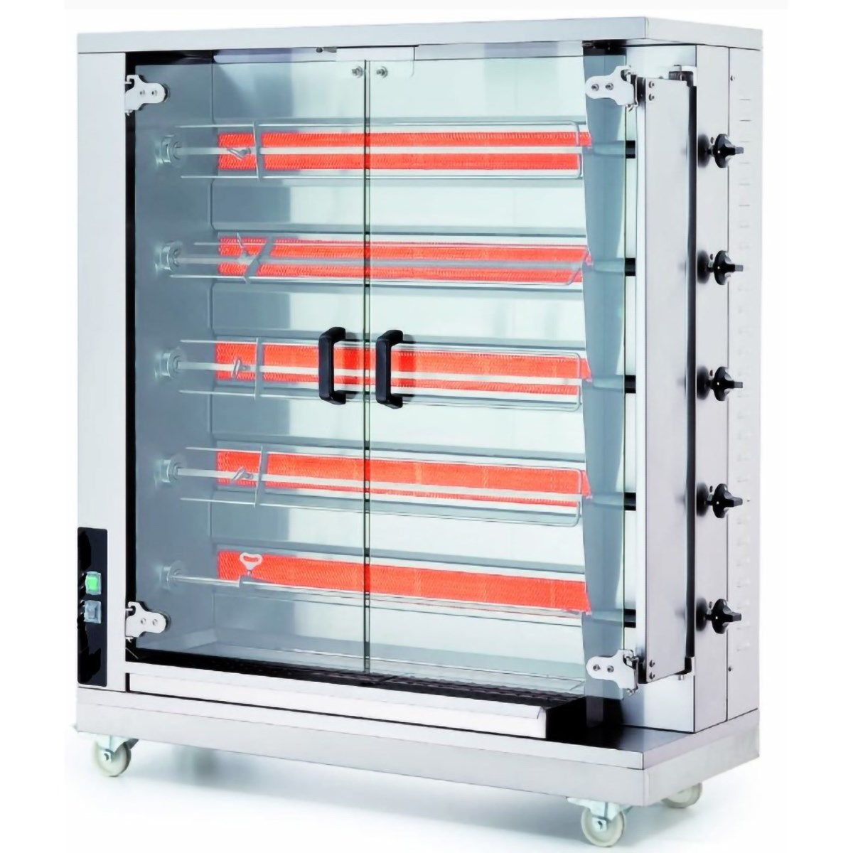 Öztiryakiler Pılıc Cevırme Makinası 5 Şiş 20-25 Pılıc Kapasıte Gazlı-Chicken Rotisseries and Horizantal Kebab Machine - Demasan

