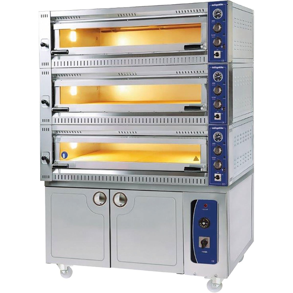 Öztiryakiler Pizza Lahmacun Fırını 3 Katlı + Mayalama Kabinli Profi 10570 Te-3-PİZZA FIRINLARI - Demasan
