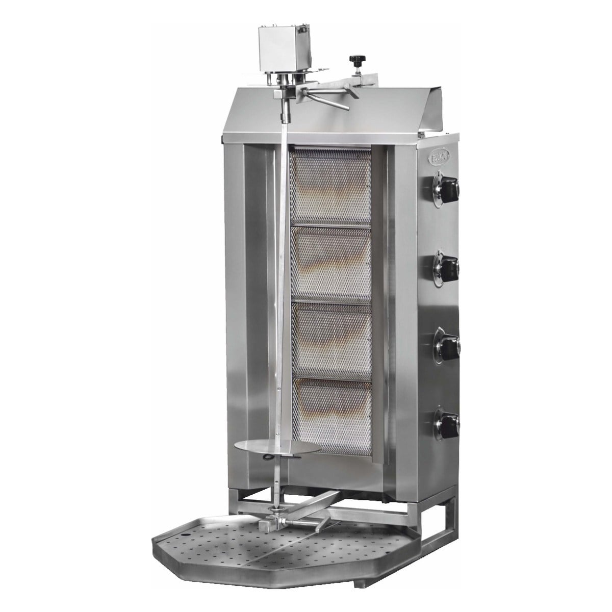 Pimak DO7/M77-1(4P) Gazlı Döner Ocağı, Üstten Motorlu, 4 Radyanlı, 47x75x117 cm-ÜSTTEN MOTORLU DÖNER OCAKLARI  - Demasan
