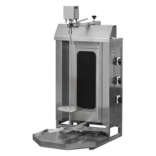Pimak M077-3C Elektrikli Döner Ocağı, Üstten Motorlu, Camlı, 3 Radyanlı, 50x70x92 cm-ÜSTTEN MOTORLU DÖNER OCAKLARI  - Demasan

