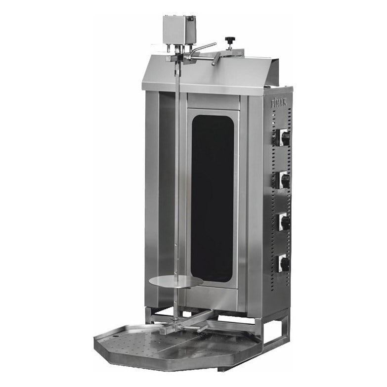 Pimak M077-4C Elektrikli Döner Ocağı, Üstten Motorlu, Camlı, 4 Radyanlı, 50x70x115 cm-ÜSTTEN MOTORLU DÖNER OCAKLARI  - Demasan
