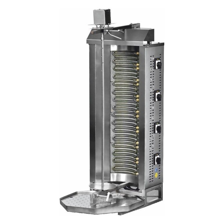 Pimak M077-4D Elektrikli Döner Ocağı, Üstten Motorlu, 8 Radyanlı, 50x60x105 cm-ÜSTTEN MOTORLU DÖNER OCAKLARI  - Demasan
