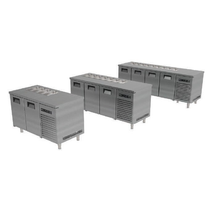 Portabianco ASBHD-3N70E Soğuk Servis Buzdolabı, GN Havuzu Açık, 3 Kapılı, 186,5x70x85 cm, AISI 430-SOĞUK MEZE & KEBAP DOLAPLARI  - Demasan
