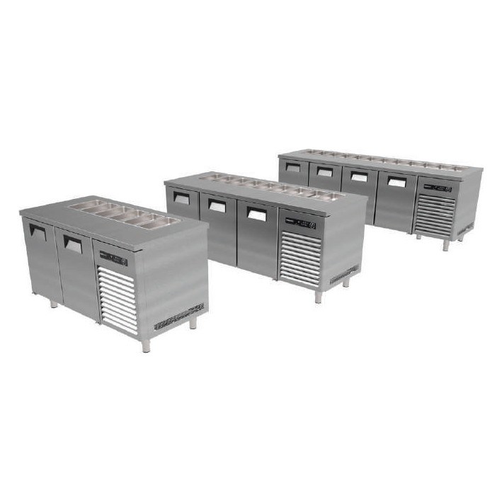 Portabianco ASBHK-4N70 Soğuk Servis Buzdolabı, GN Havuzu Açık, 4 Kapılı, 233x70x85 cm, AISI 304-SOĞUK MEZE & KEBAP DOLAPLARI  - Demasan
