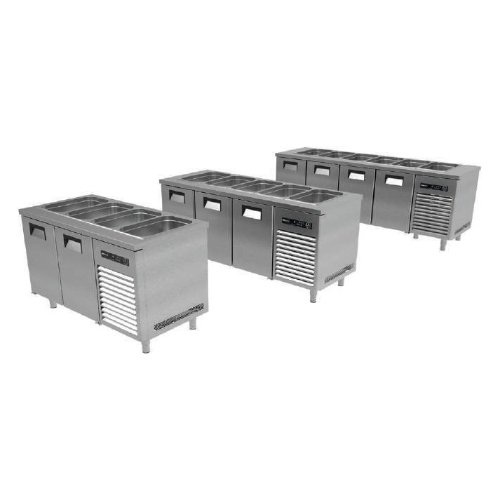 Portabianco MSBH-2N70 Soğuk Servis Buzdolabı, GN Havuzu Açık, 2 Kapılı, 140x70x85 cm, AISI 304-SOĞUK MEZE & KEBAP DOLAPLARI  - Demasan
