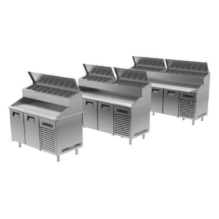 Portabianco SBM-4N70E Mermer Tablalı Make-Up Buzdolabı, 4 Kapılı, 233x70x135 cm, AISI 430-PİZZA HAZIRLIK DOLAPLARI - Demasan

