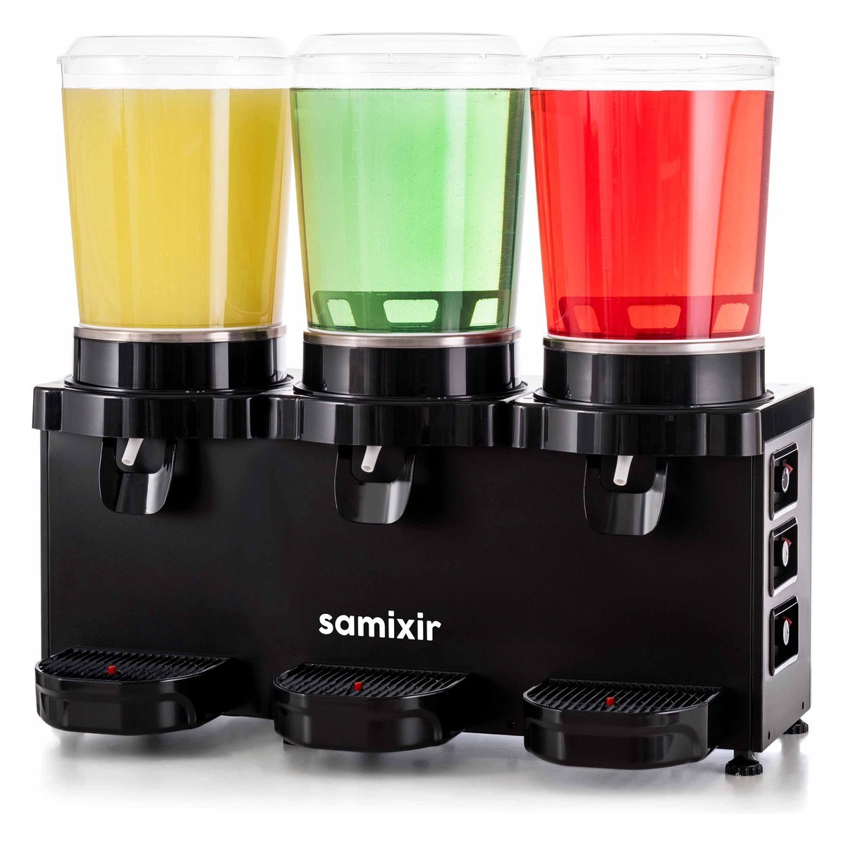 Samixir MMM30.AB Panoramik Triple Karıştırıcılı Soğuk İçecek Dispenseri, Analog, 10+10+10 Lt, Siyah-LİMONATA&ŞERBET&MEYVE SUYU SOĞUTUCULARI - Demasan
