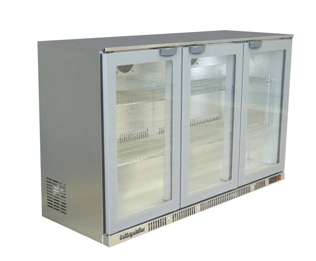 Şenox SBCS-350 Üç Sürgü Kapılı Bar Altı Şişe Soğutucu (Krom)